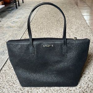 Kate Spade black glitter tote / shoulder bag - Like new!